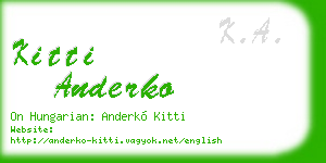 kitti anderko business card
